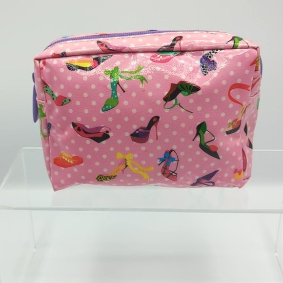 Paperchase Pink Polk A Dot Heels Cosmetic Travel Bags Barbiecore - Picture 9 of 14